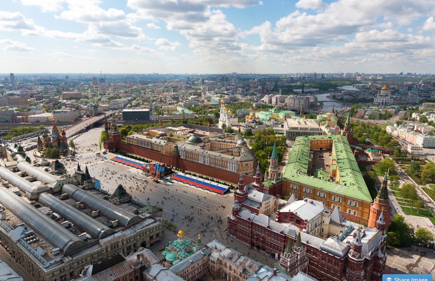 Red Square in Moscow - aerial view